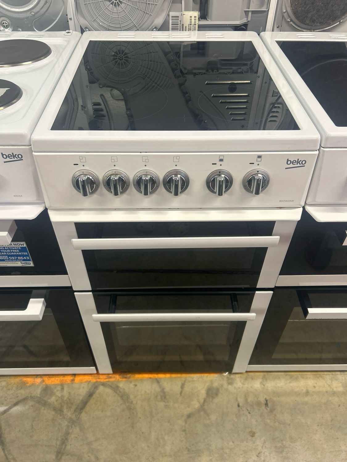 Beko BDC5422AW 50cm Electric Cooker Ceramic Hobs White