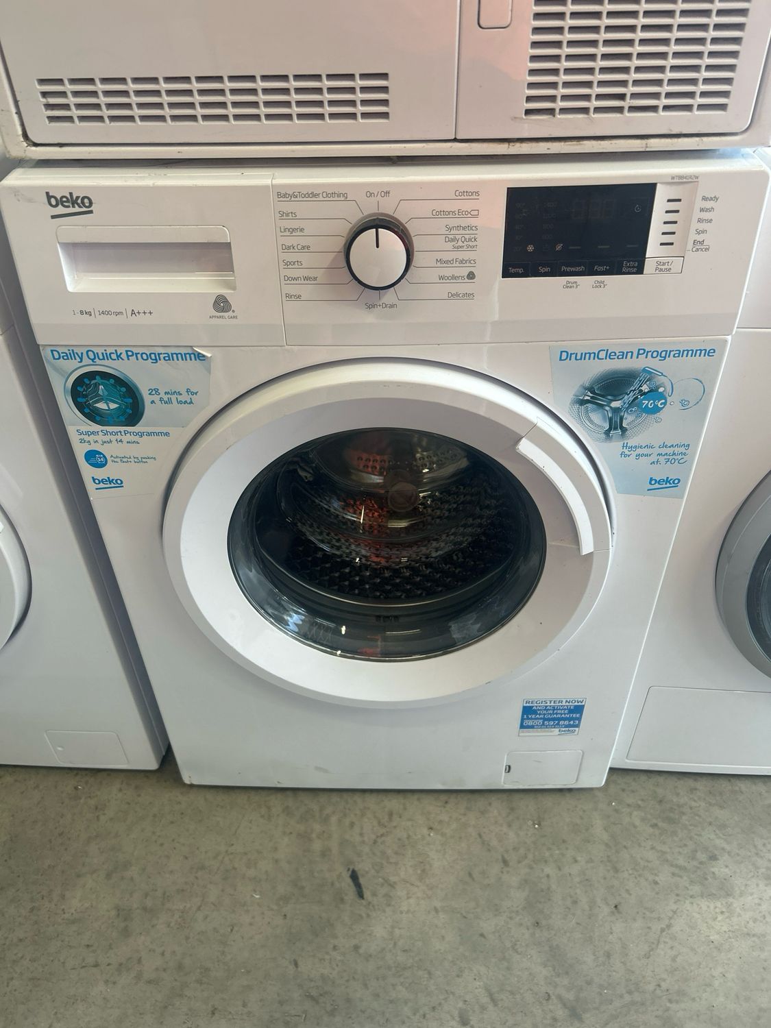Beko WTB841R2W 8kg 1400rpm Washing Machine White
