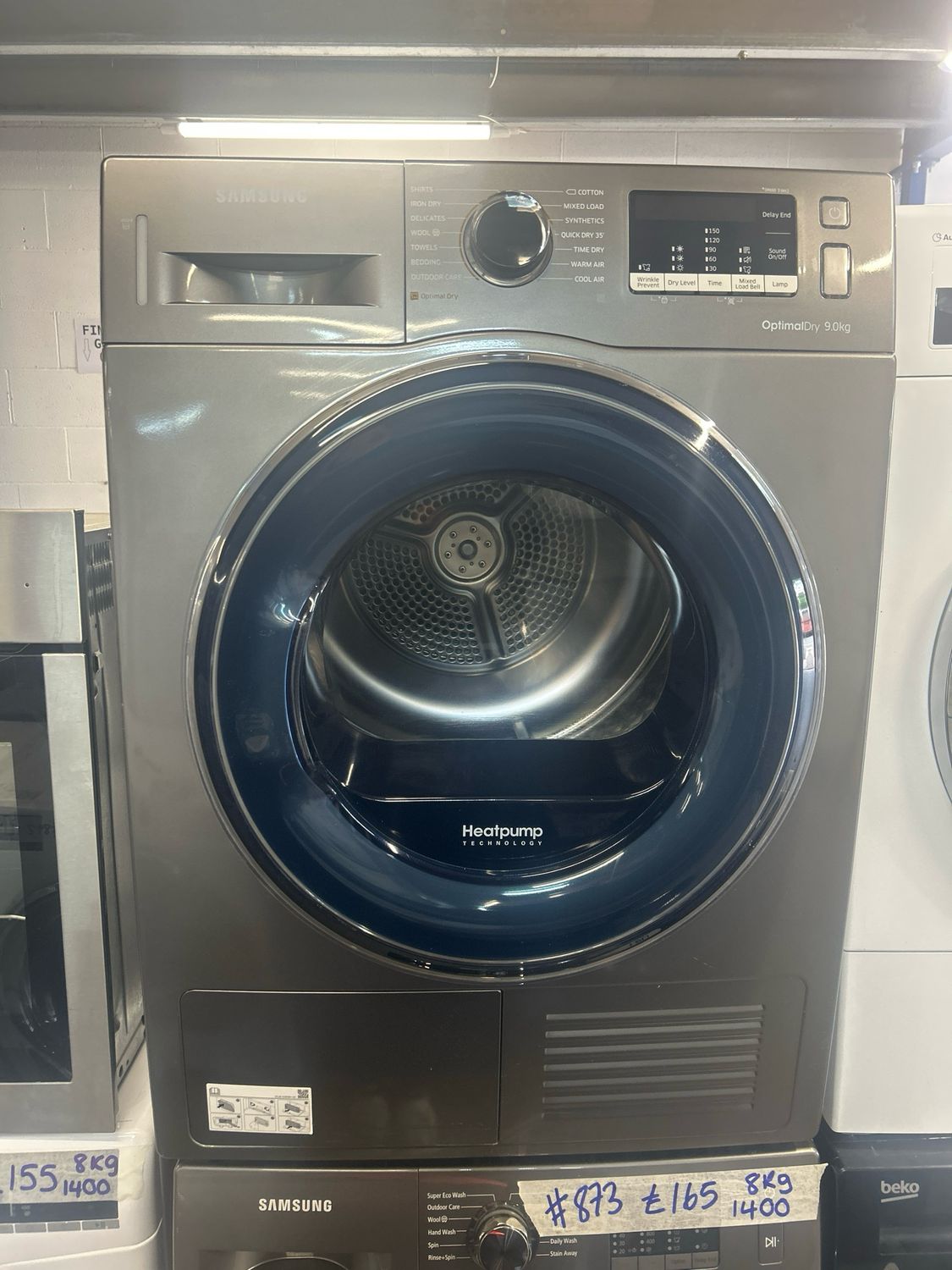 Samsung DV90M50003X 9kg Heat Pump Condenser Dryer Grey
