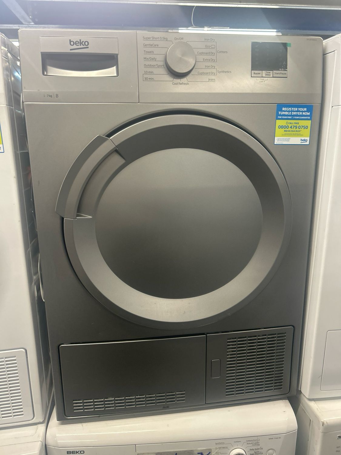 Beko DTLCE70051S 7Kg Condenser Dryer Silver