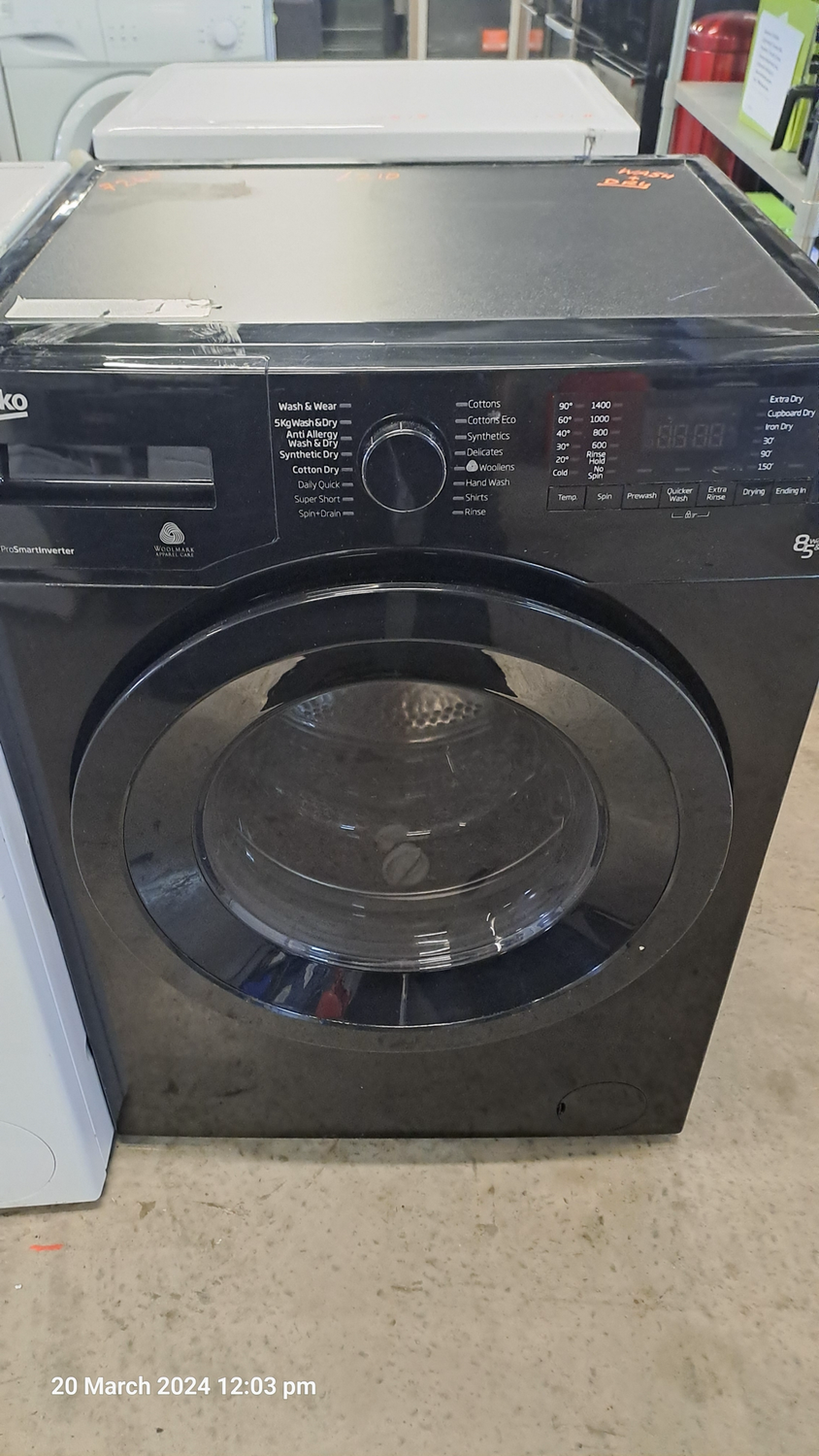 Beko WDX8543130B 8+5kg 1400rpm Washer Dryer Black