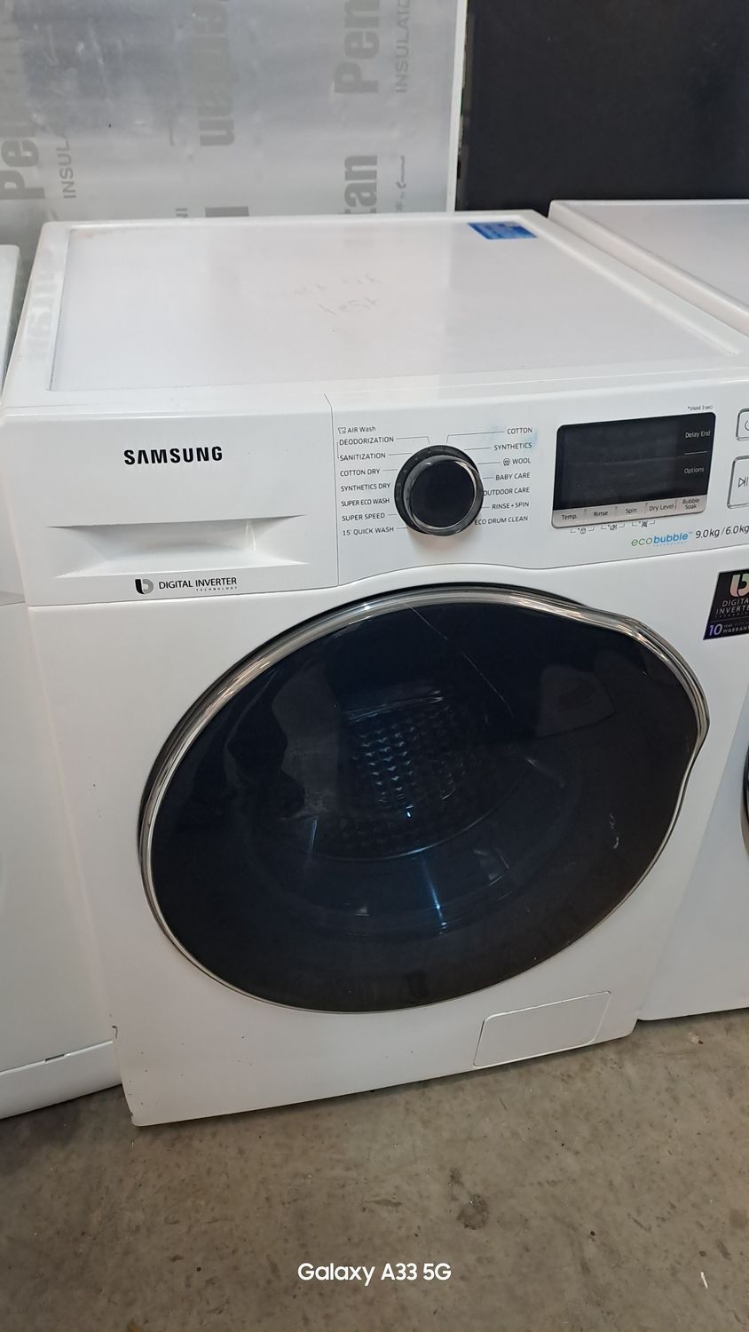 Samsung WD90J6A10 9KG/6KG 1400rpm Washer/Dryer White