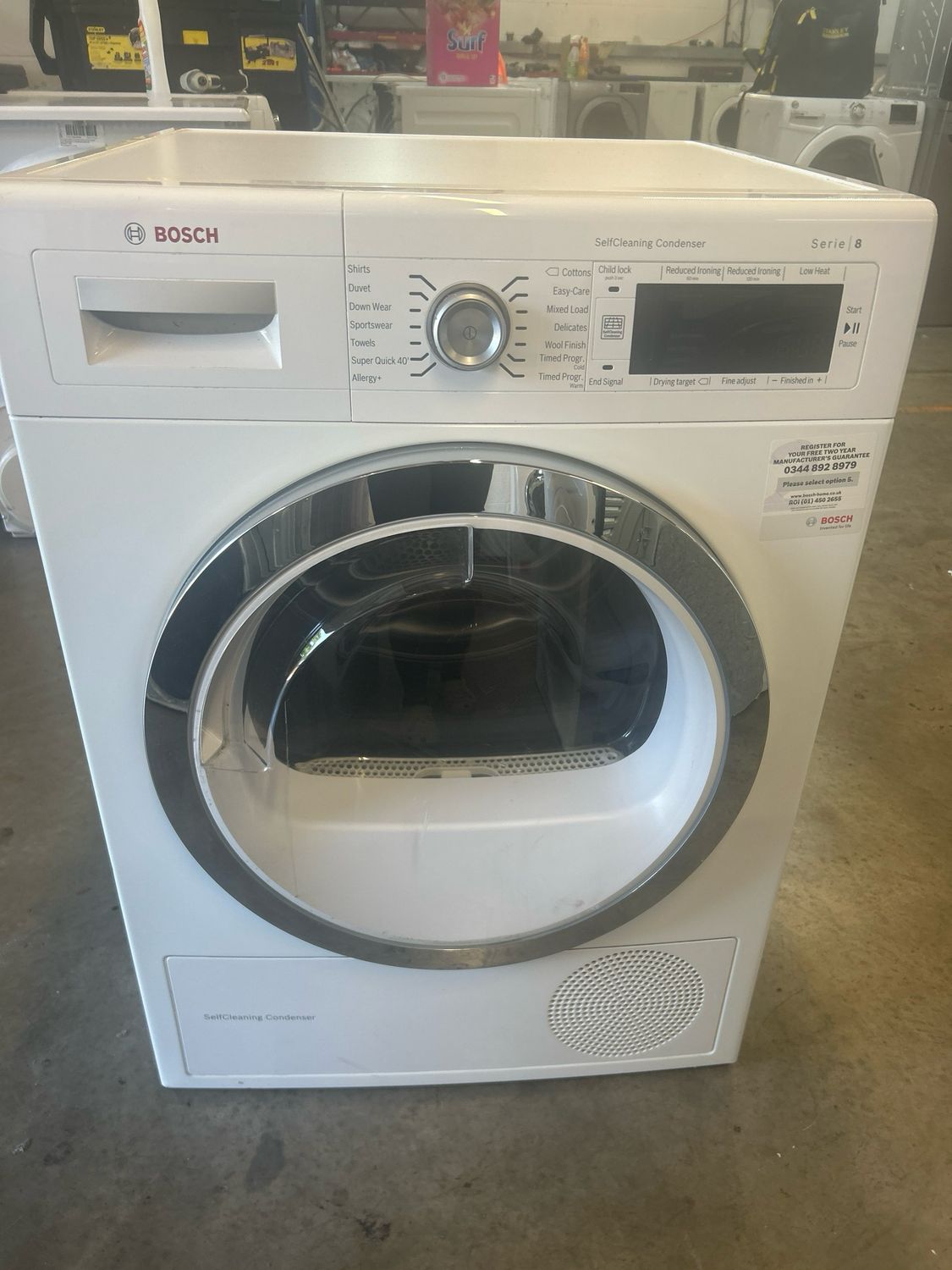 Bosch WTW87560GB/02 8kg Heat Pump Condenser Dryer White