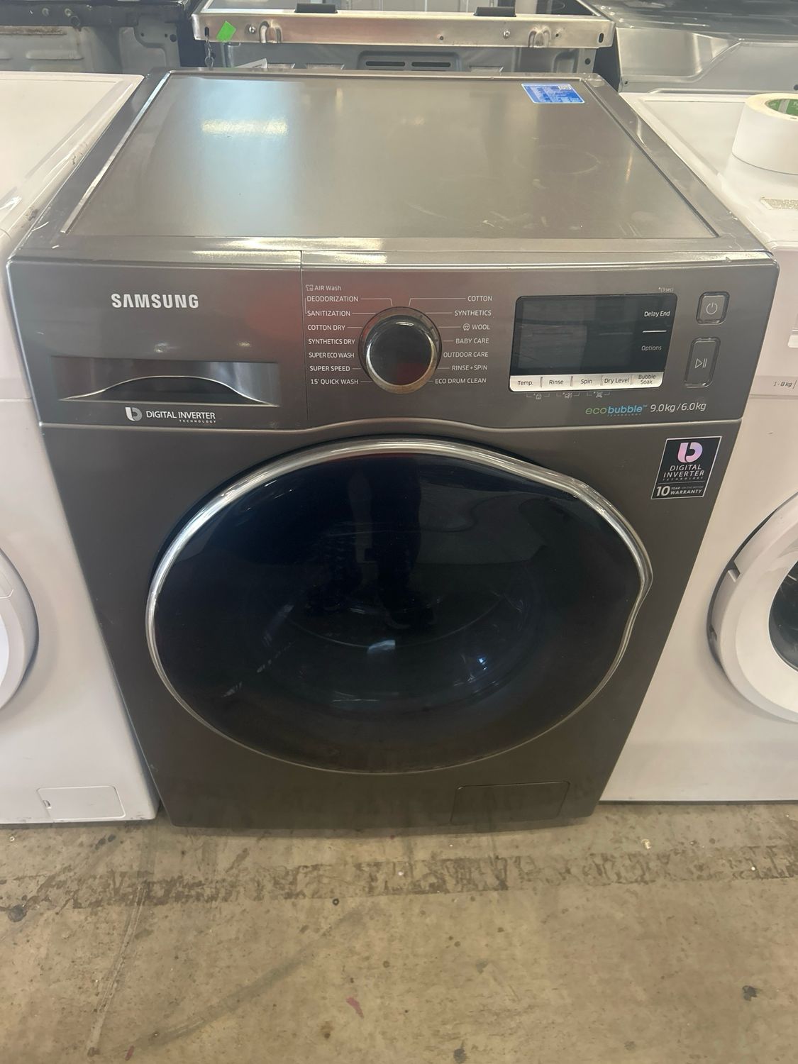 Samsung WD90J6A10 1400rpm 9kg/6kg Washer/dryer Graphite Grey