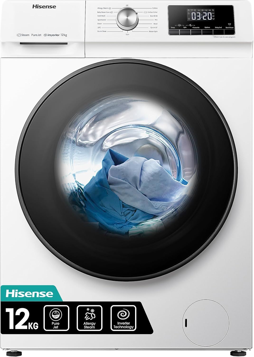 #Hisense WFQA1214EVJM 12kg 1400rpm Washing Machine White Brand New