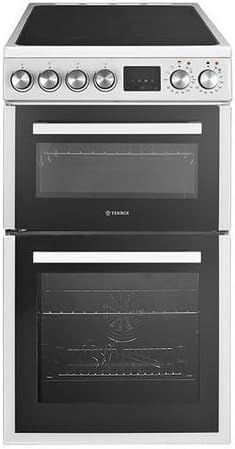 #Teknix TKED54W 50cm Ceramic Double Oven Electric Cooker - White Brand New