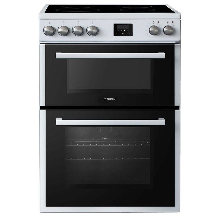 #Teknix TKED64W Electric Cooker - Double Oven 60cm  White - Brand New