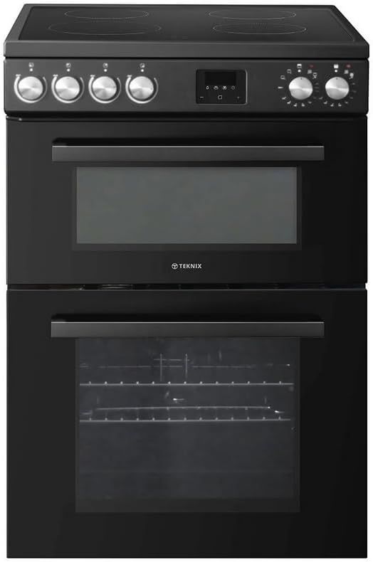 #Teknix TKED64B Electric Cooker - Double Oven 60cm  Black- Brand New