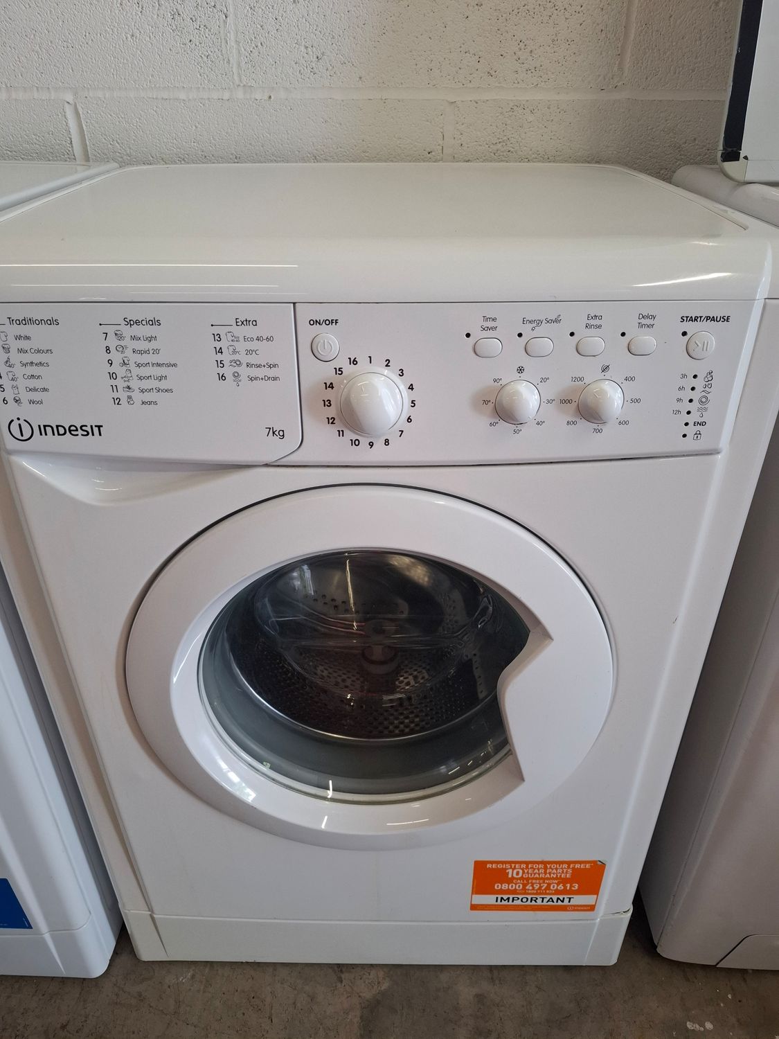 Indesit IWC71252W 7kg Load 1200 Spin Washing Machine Refurbished 