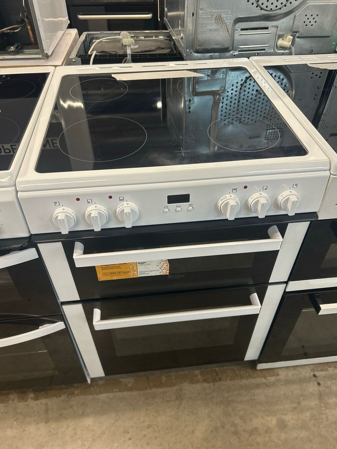 Bush BDBL60 60cm Electric Cooker Double Oven White
