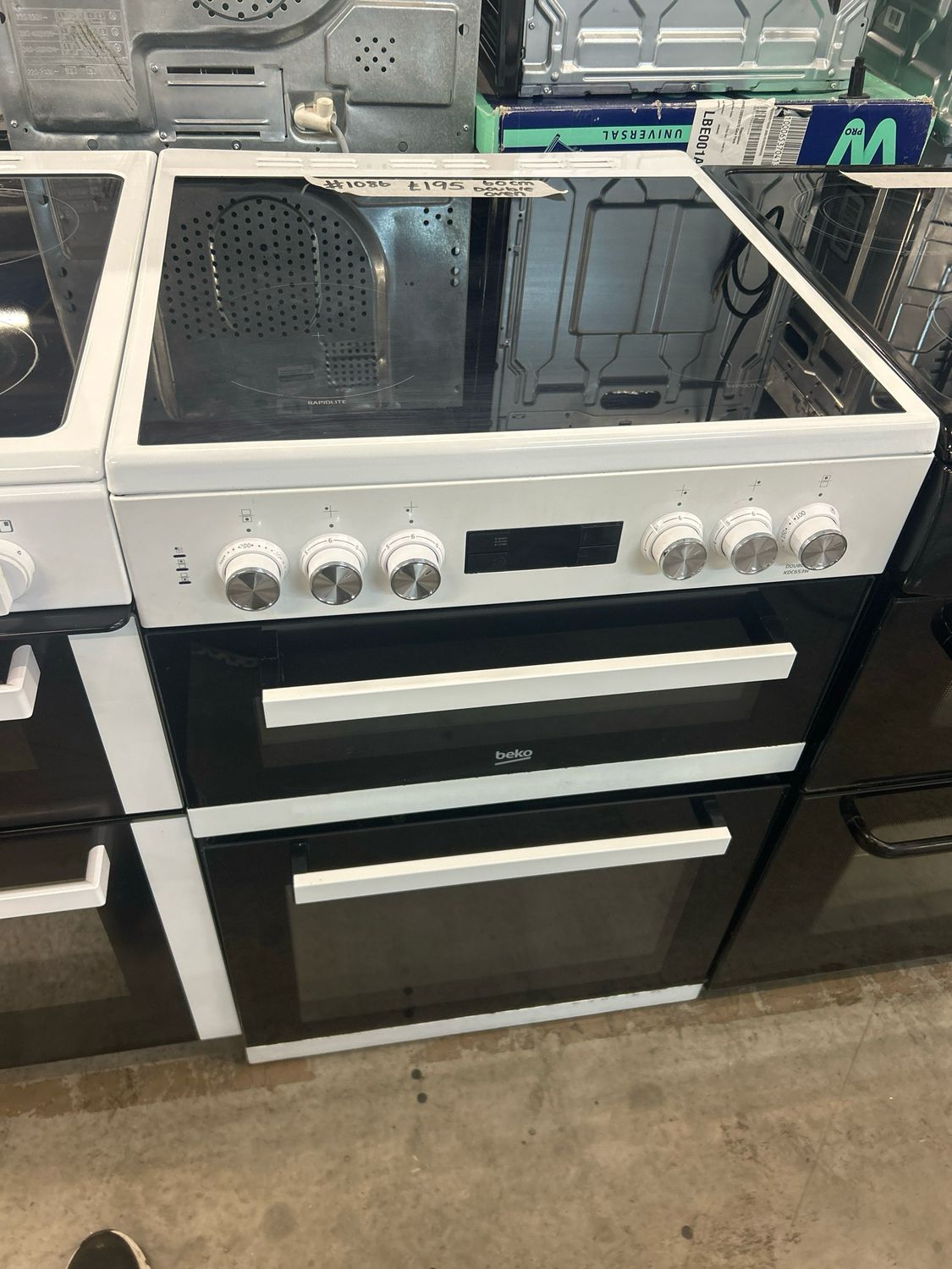 Beko KDC653W 60cm Electric Cooker Double Oven Ceramic Hob White