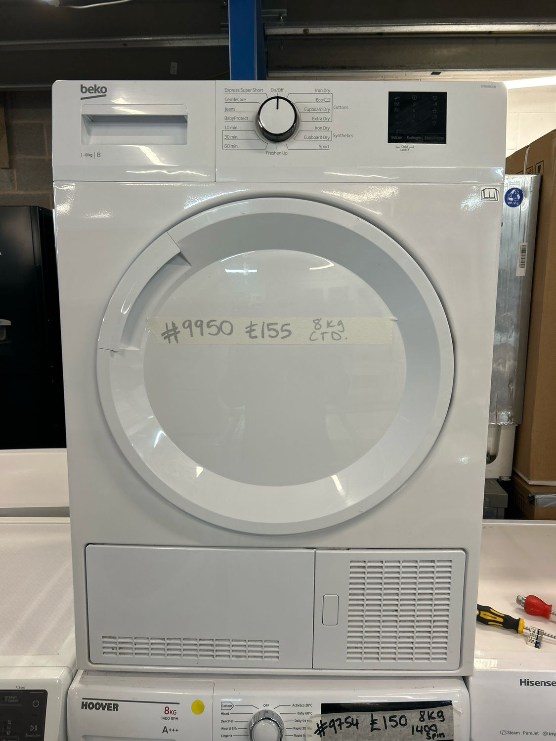 Beko DTBC8001W 8kg Condenser Dryer White