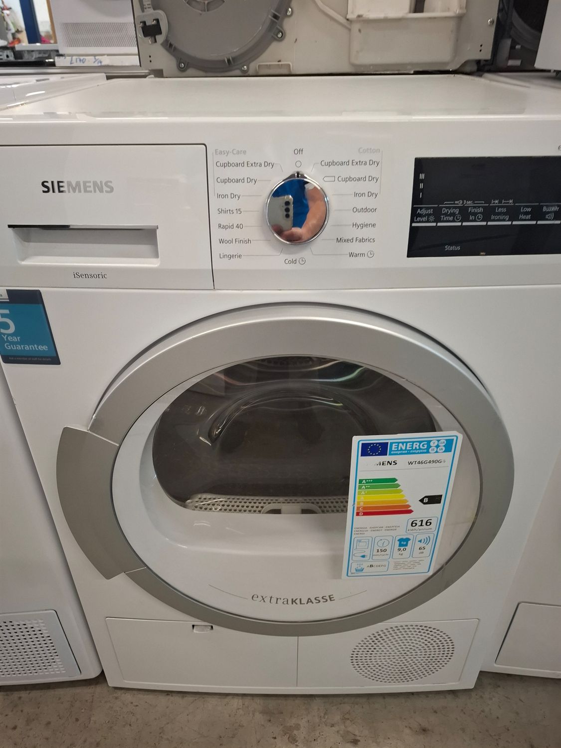 Siemens WT46G490GB 9kg Condenser Dryer White
