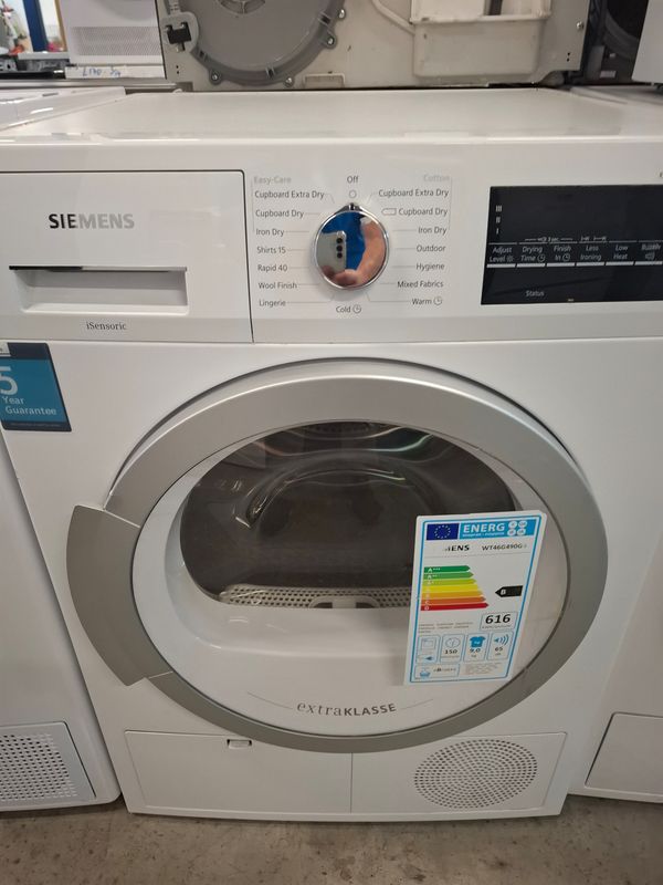 Siemens WT46G490GB 9kg Condenser Dryer White