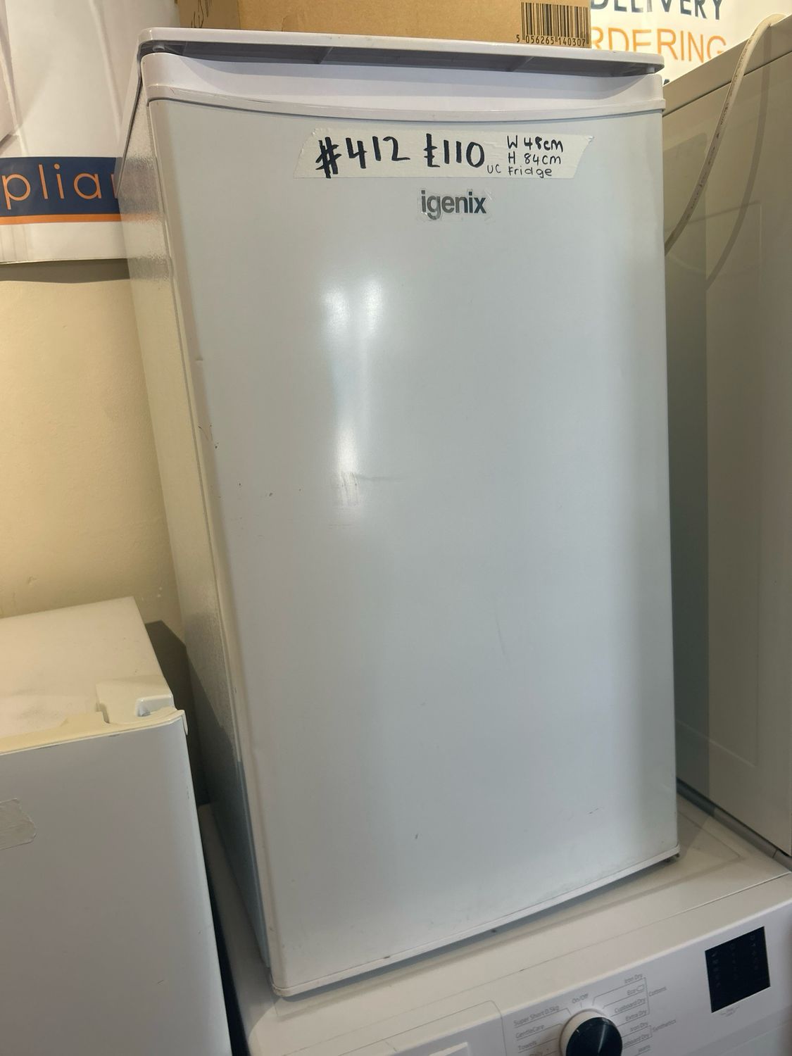 Igenix W48cm H83cm White Under Counter Larder Fridge With Ice Box White