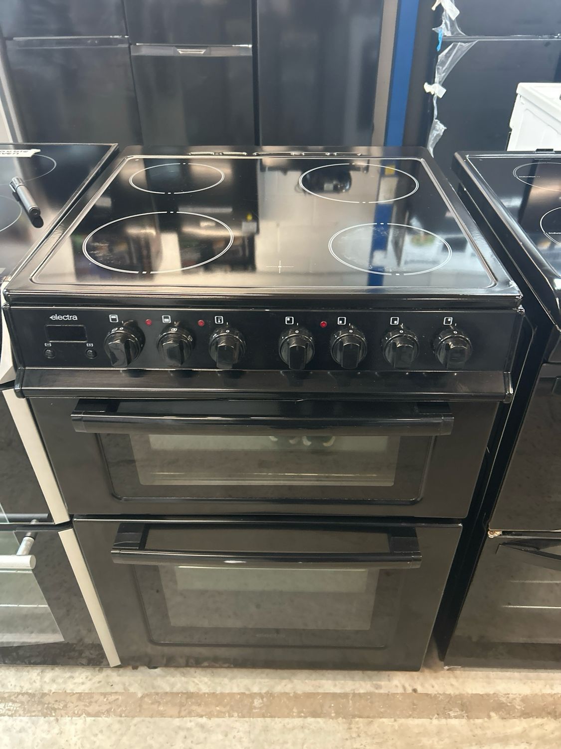 Electra 60cm Electric Cooker Black/Grey Solid Hobs
