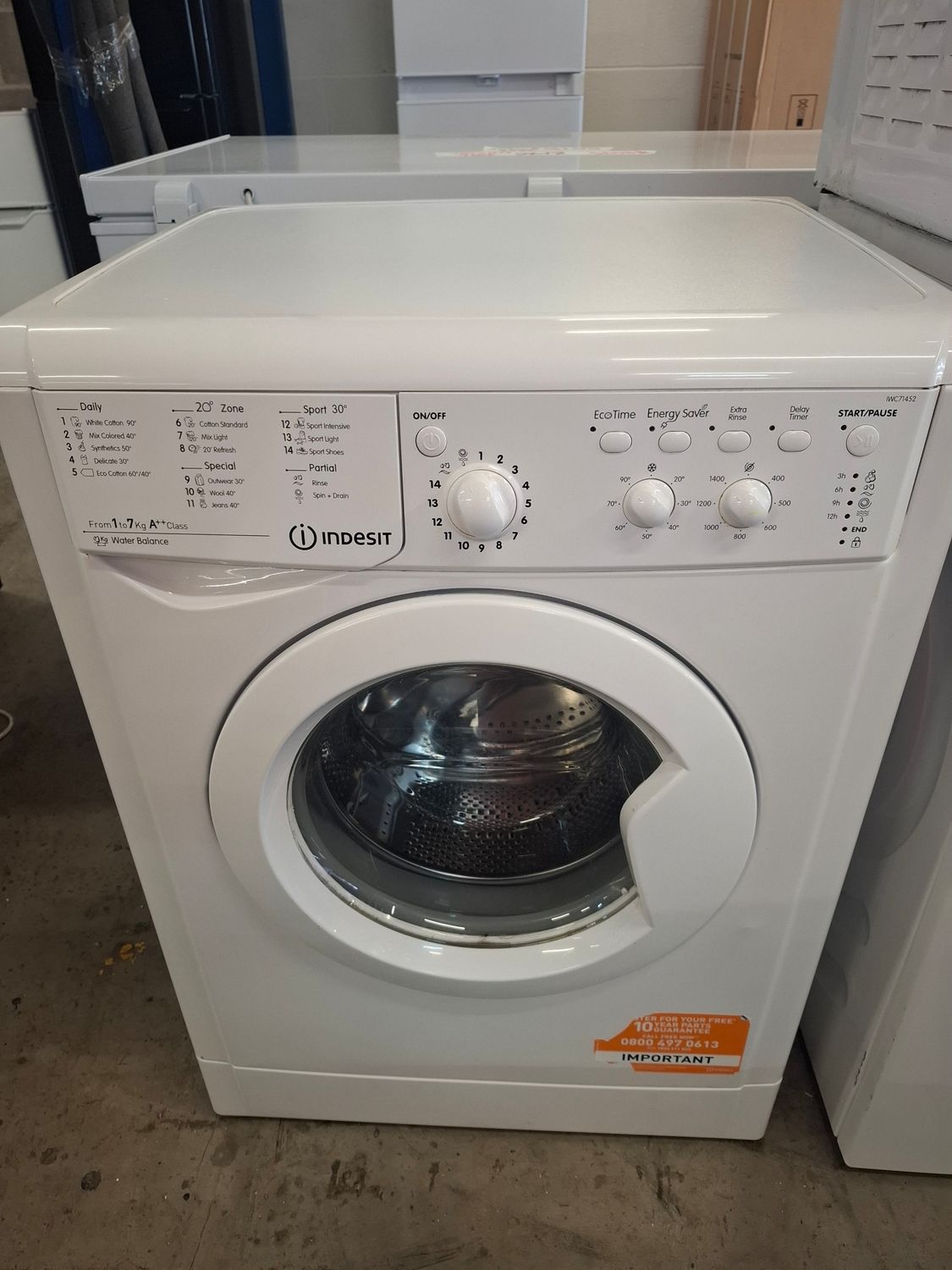 Indesit IWC71452W 7kg Load 1400 Spin Washing Machine Refurbished 