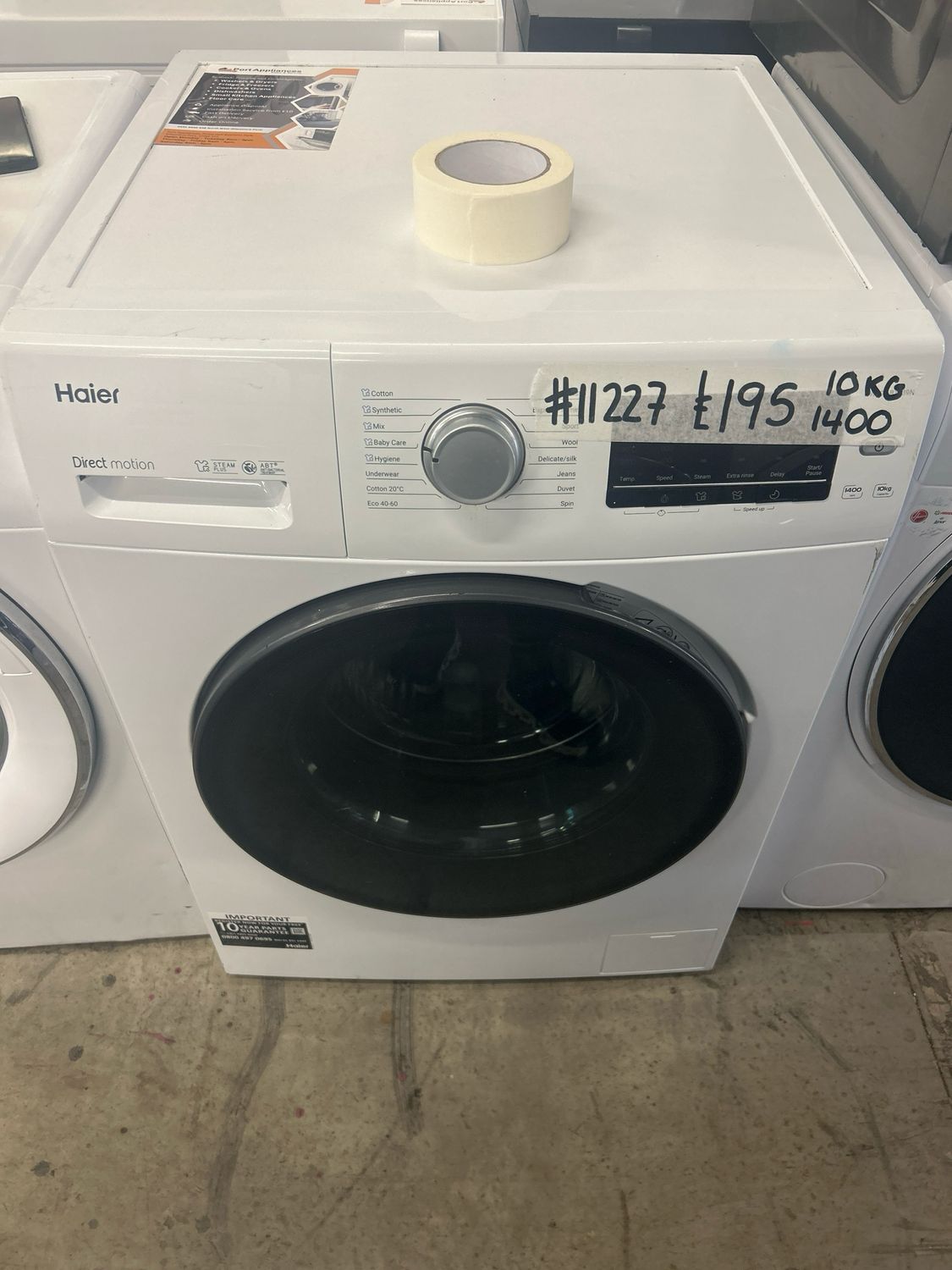 Haier HW100 10KG 1400rpm Washing Machine White
