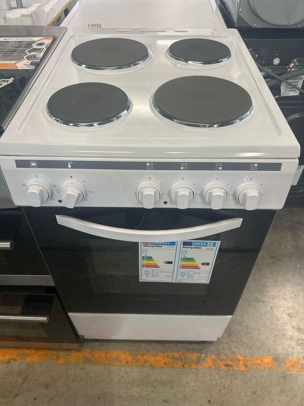 Montpellier MSE46W 50cm Electric cooker Solid Hobs White