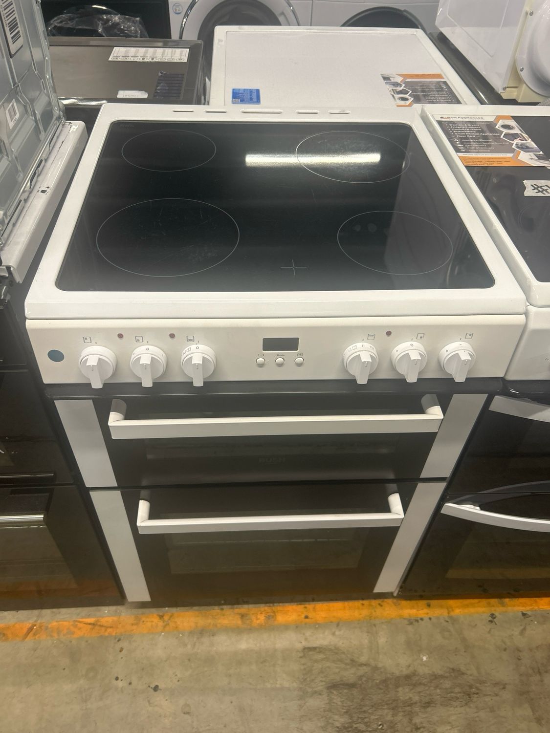 Bush BDBL60 60cm Electric Cooker Double Oven White