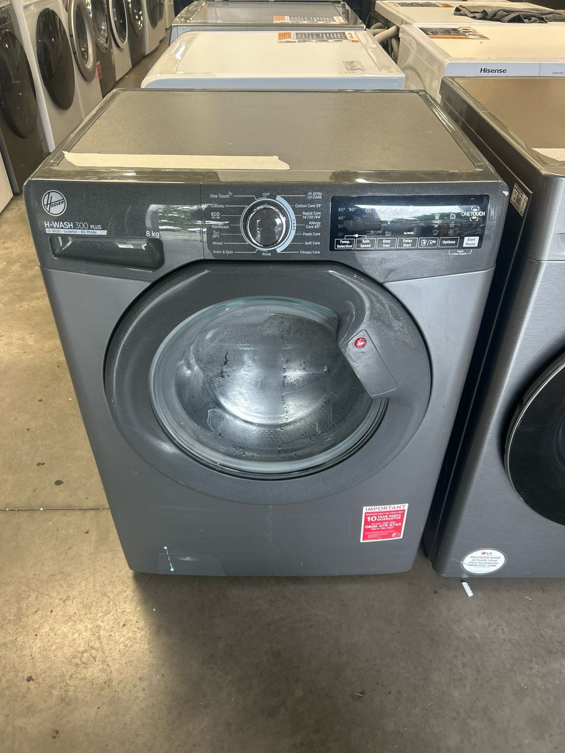 Hoover 8KG 1600rpm Washing Machine Grey