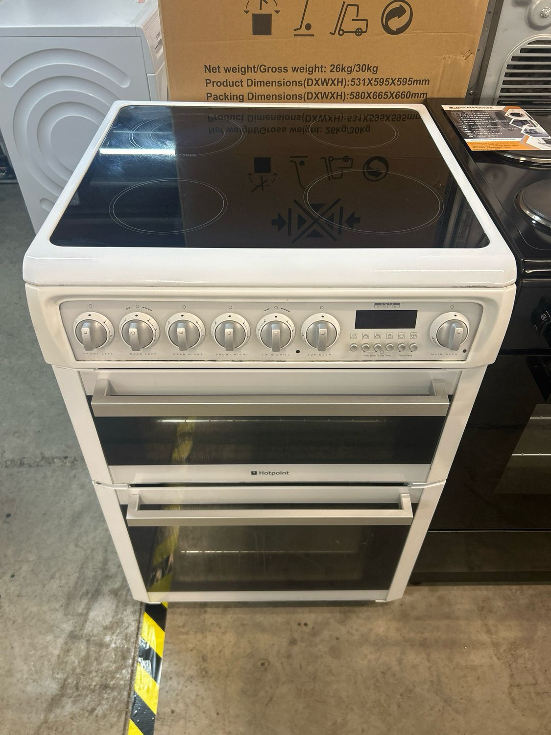 Hotpoint 60cm Electric Cooker Double Oven White