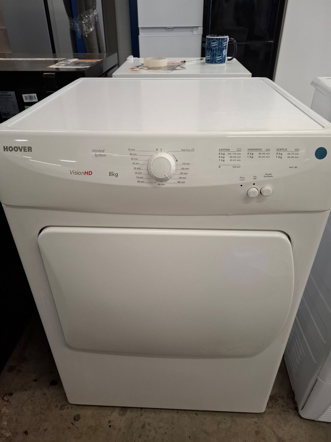 Hoover VHV180 8KG Vented Dryer White