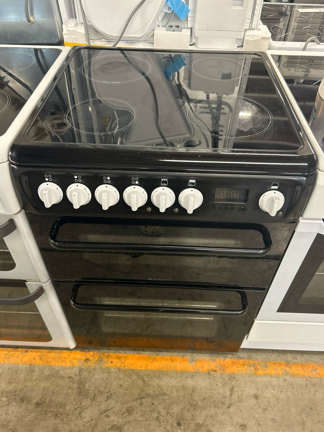 Hotpoint 60cm Double Oven Electric Cooker Black