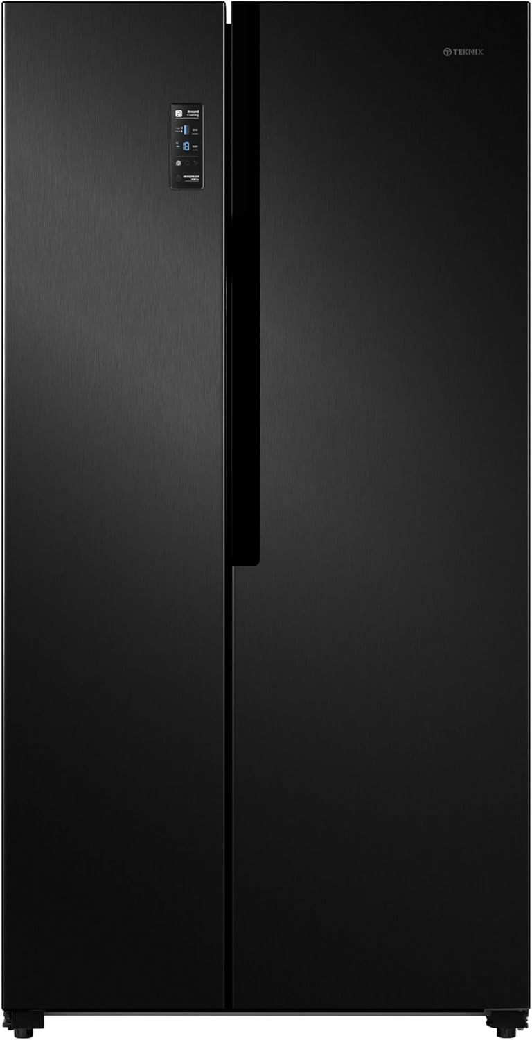 #Teknix THSBS1791PBIX American Side by Side Door Fridge Freezer Black Brand New H179cm W91cm D69cm