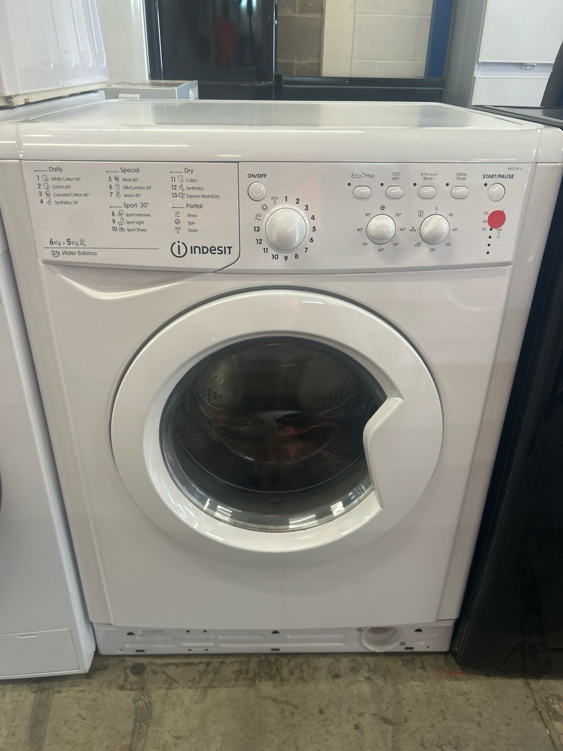 Indesit IWDC6125 Washer/Dryer 6KG/5KG White