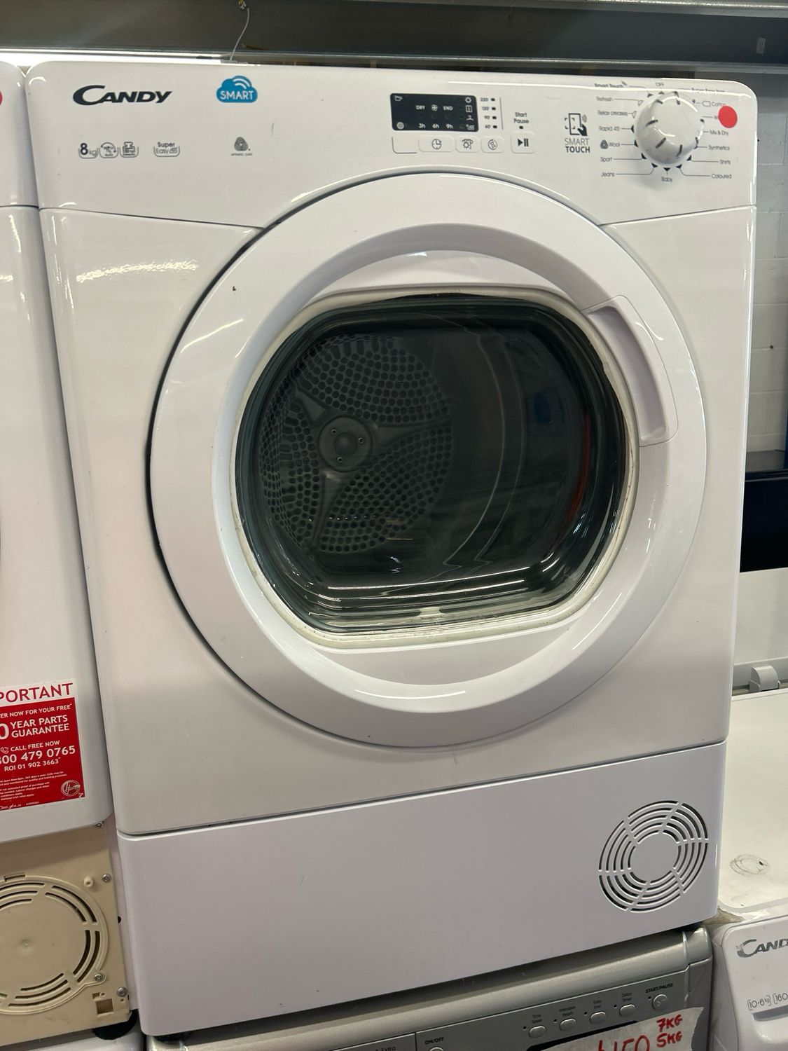 Hoover DXC9DG 8KG Condenser Dryer White