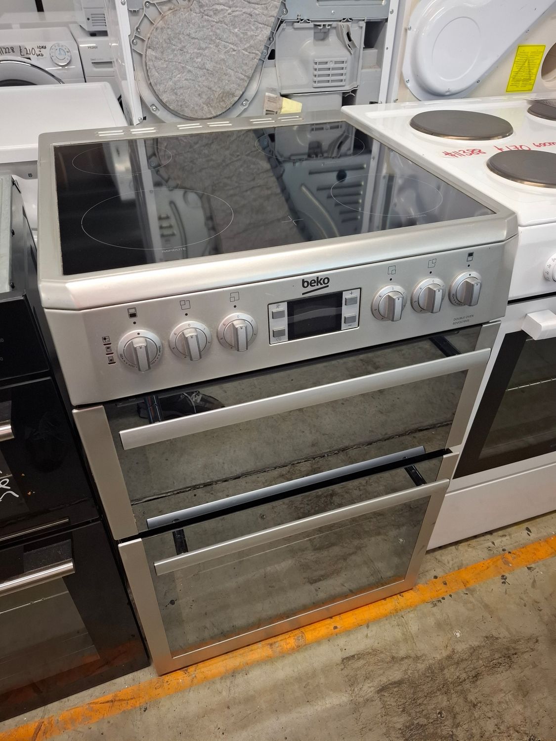 Beko 60cm Electric Cooker Double Oven Silver