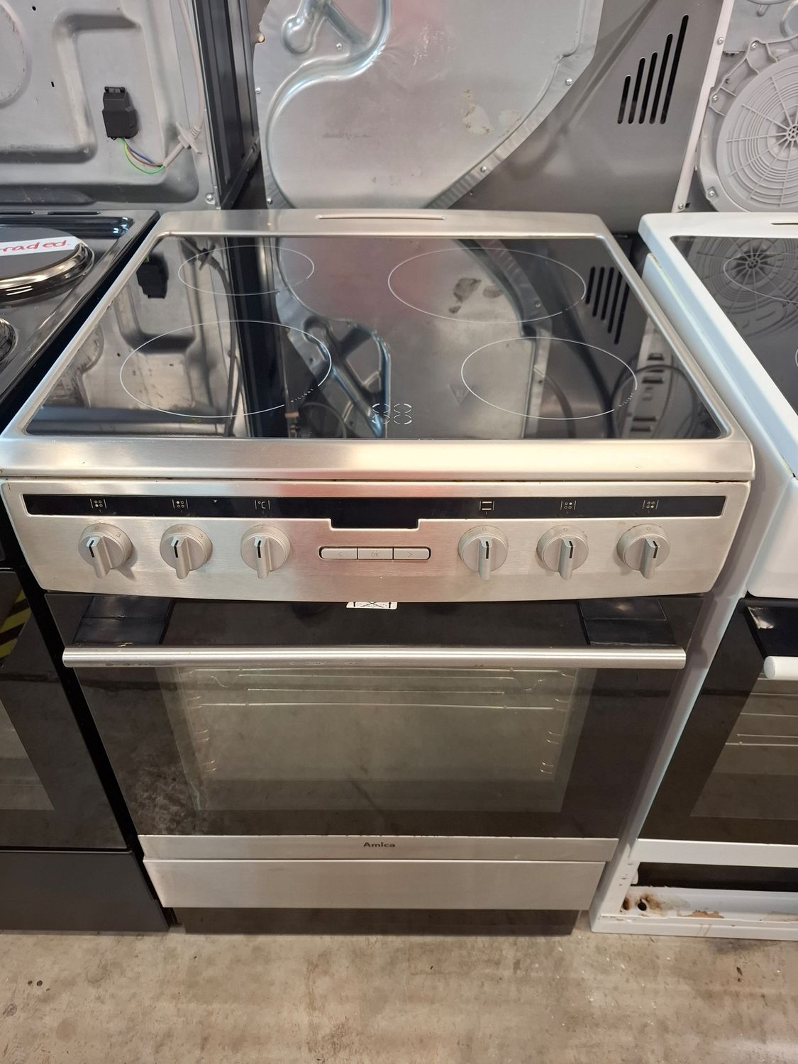 Amica 60cm Ceramic Hobs Electric cooker Fan Oven Silver