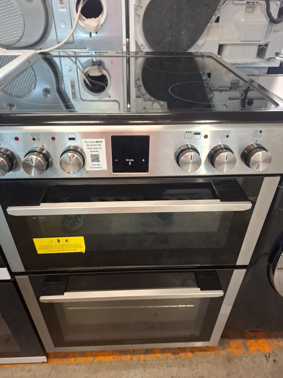 Kenwood 60cm Electric Ceramic Hobs Cooker Double Oven Stainless Steel