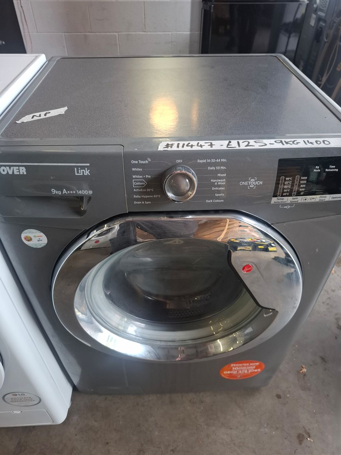 ///Hoover DHL149 9KG 1400rpm Washing Machine Grey