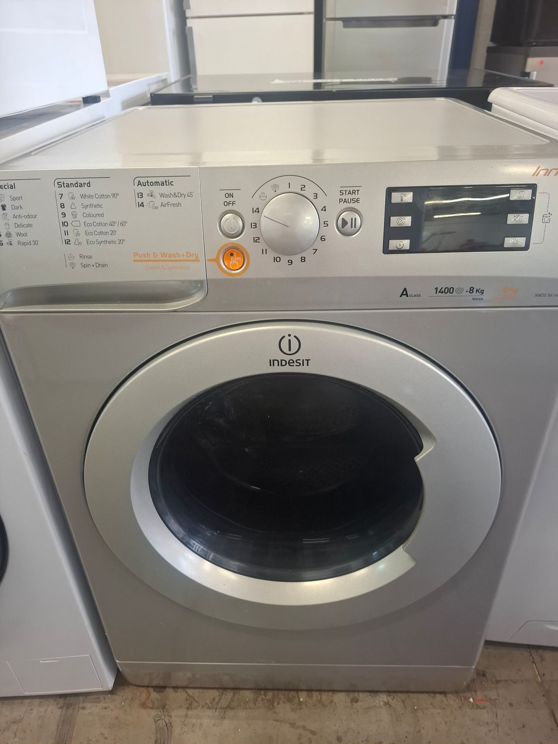 Indesit XWDE861480XSUK 8KG+6KG 1400rpm Washer Dryer Silver