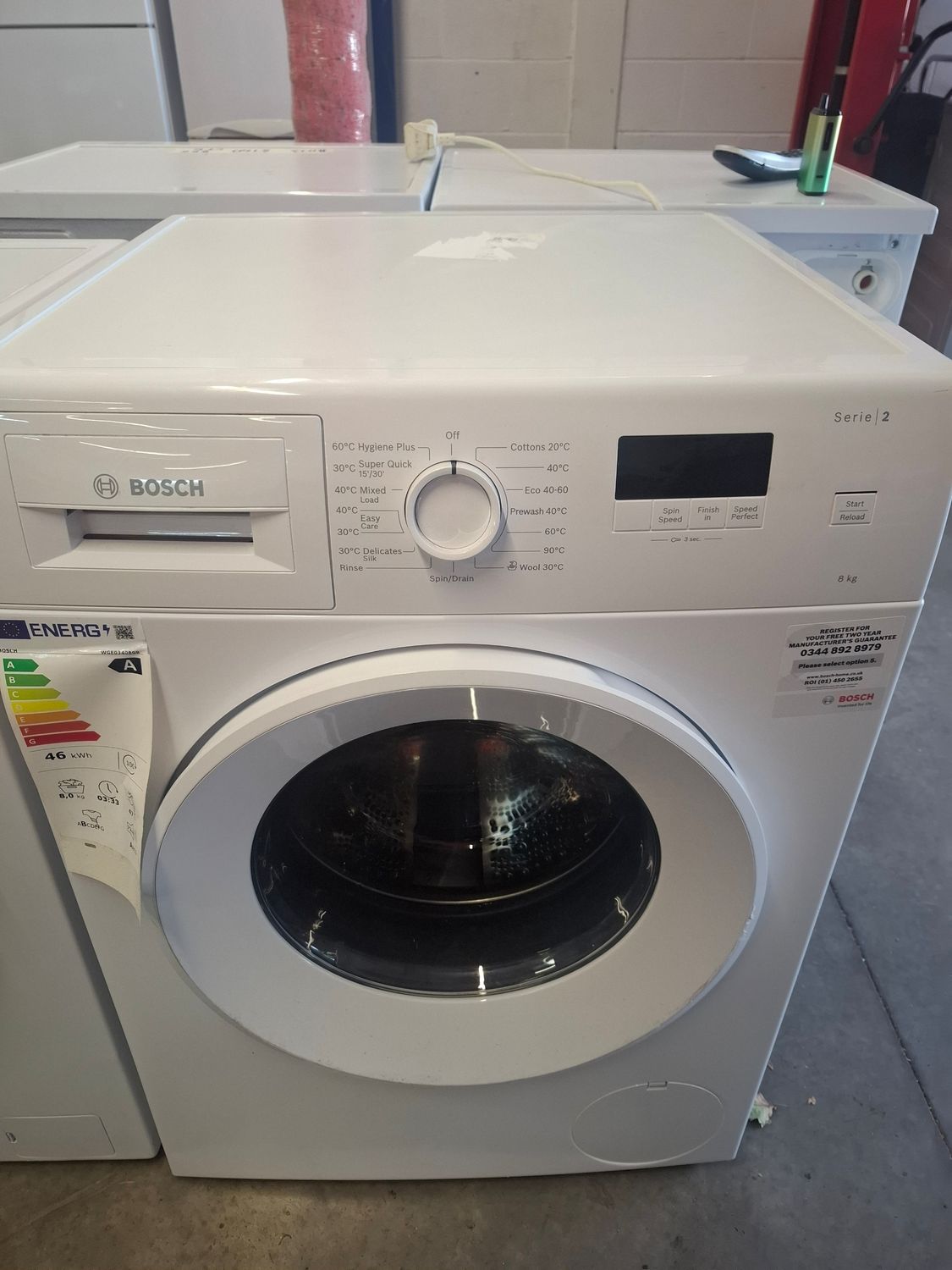 Bosch WGE03408GB 8kg 1400rpm Washing Machine White