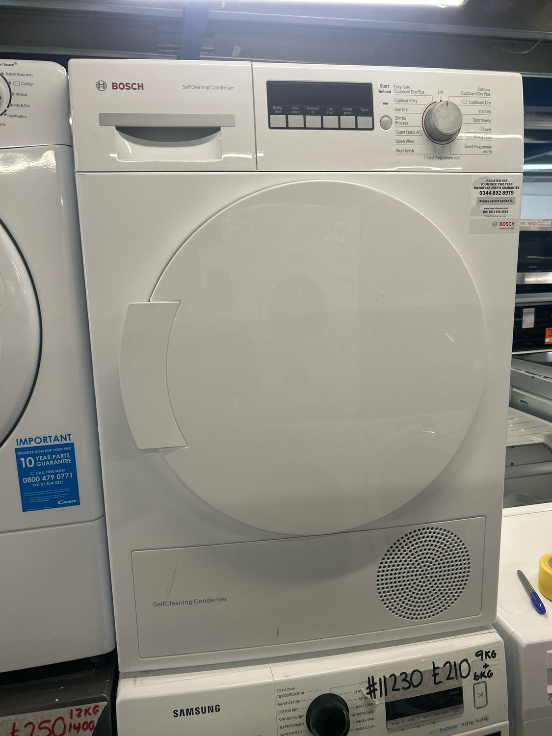 Bosch WTW83260 8kg Condenser Dryer White - SelfCleaning