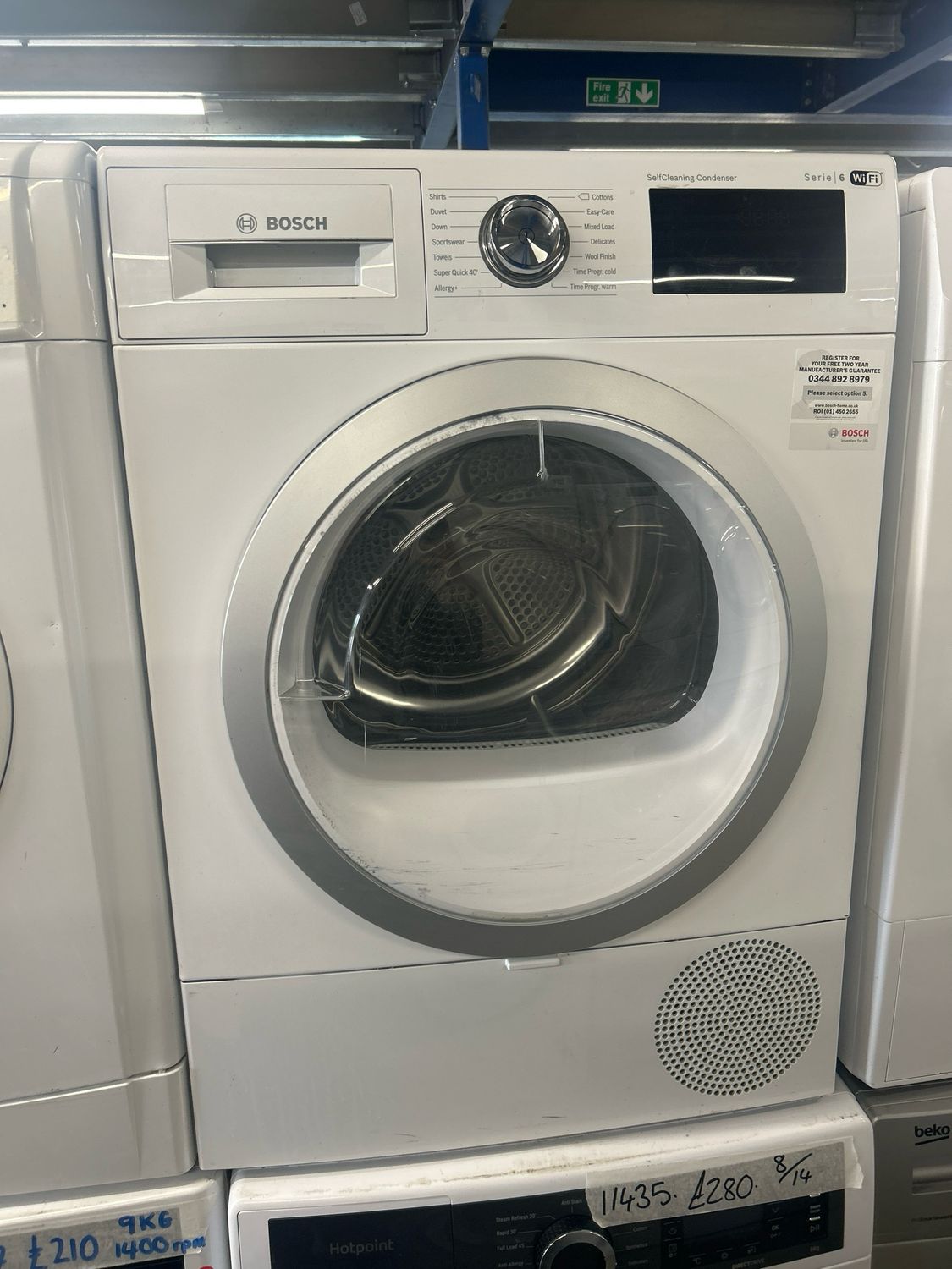 Bosch WTWH7660GB 8kg Condenser Dryer White