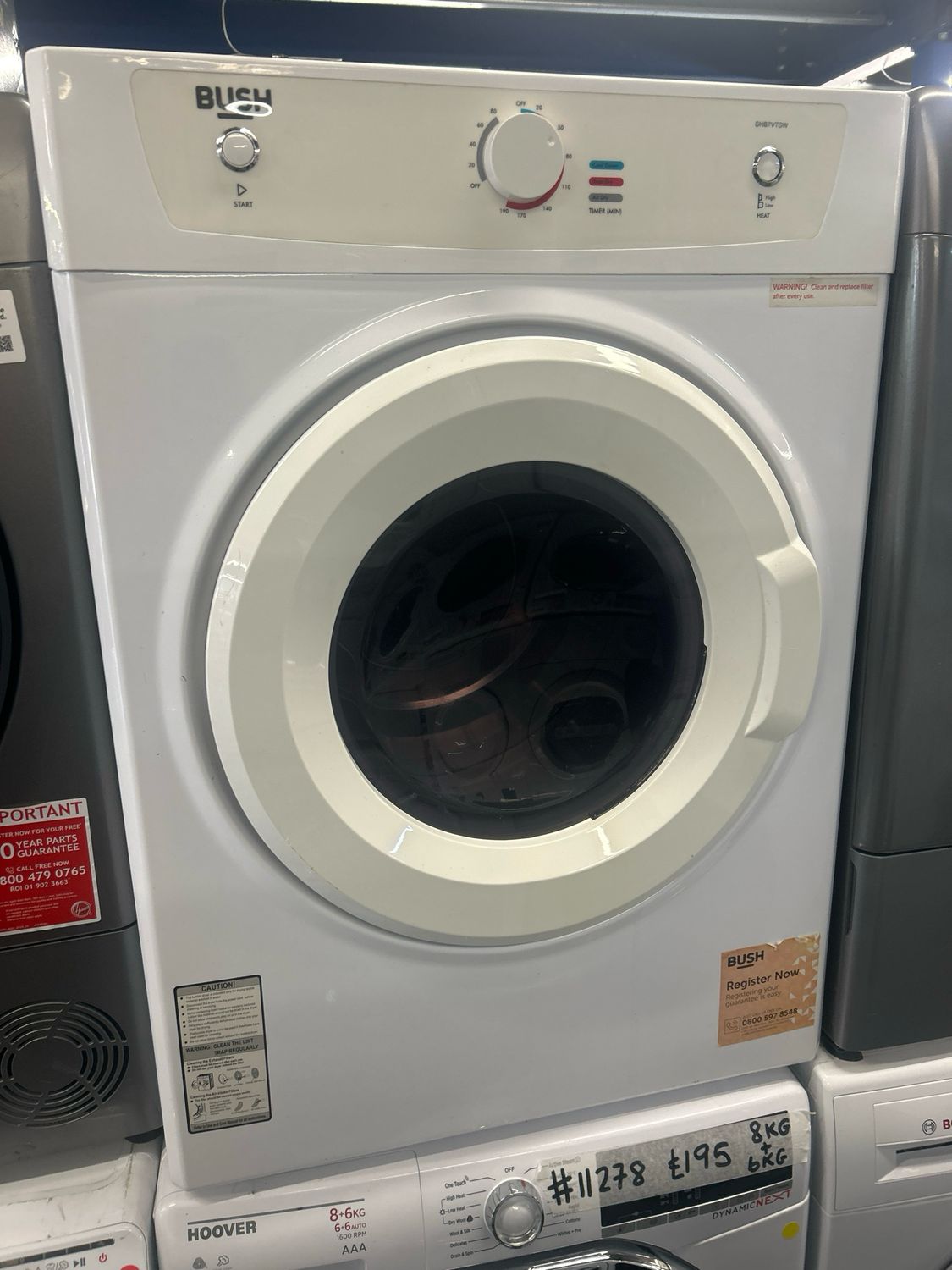 Bush DHB7VTDW 7kg Vented Tumble Dryer White