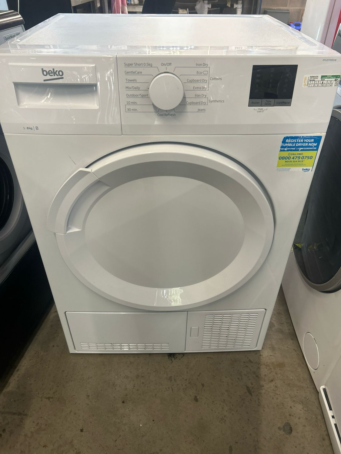 Beko DTLCE80051W 8KG Condenser Dryer White