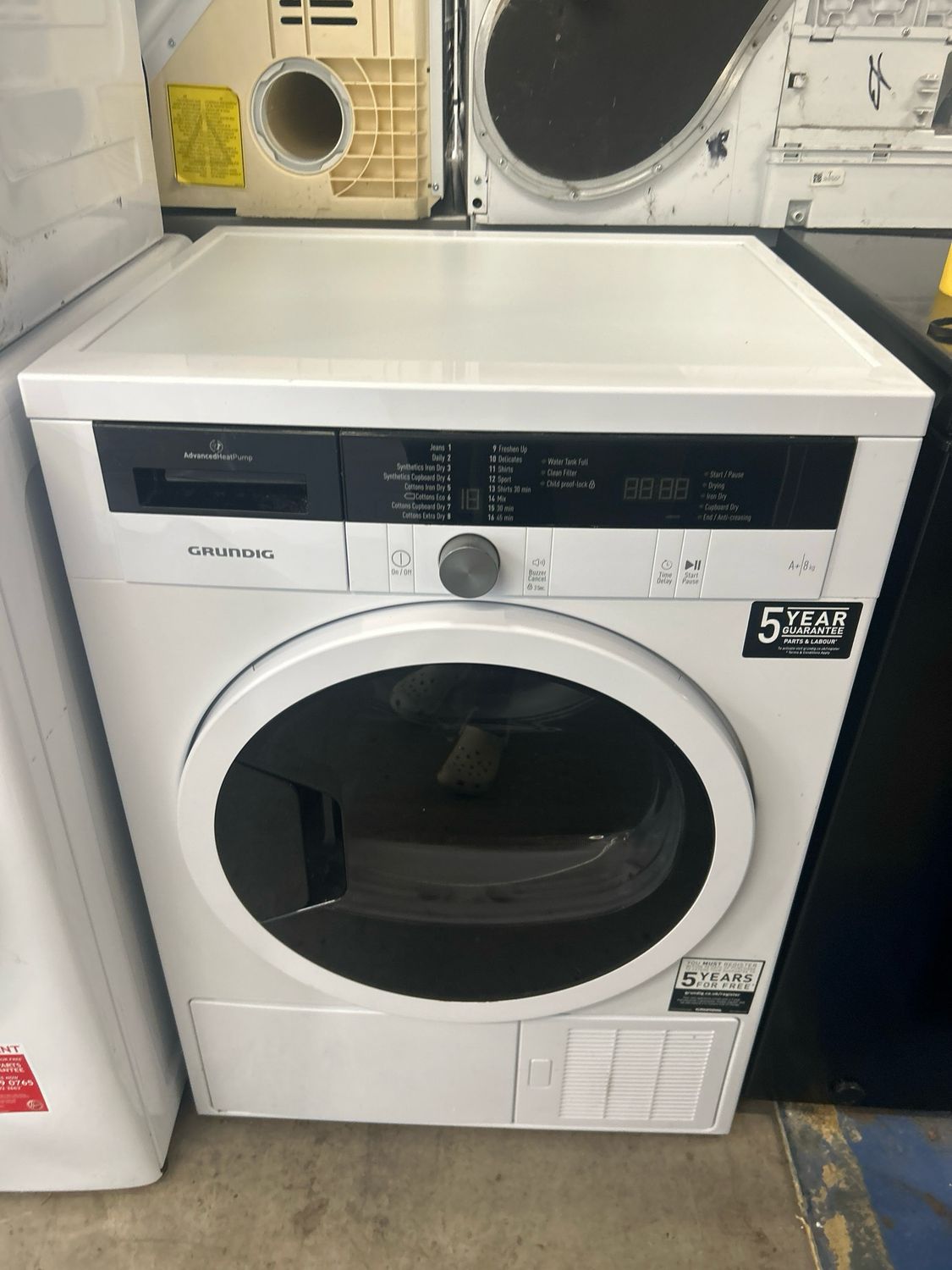 Grundig GTN28240GW 8kg Heat Pump Condenser Dryer White