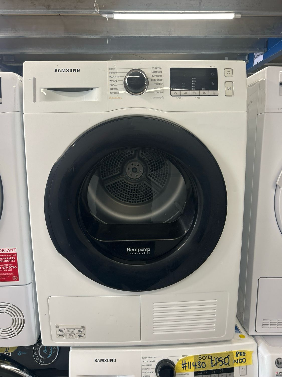 Samsung DV90T 9kg Heat Pump Condenser Dryer White