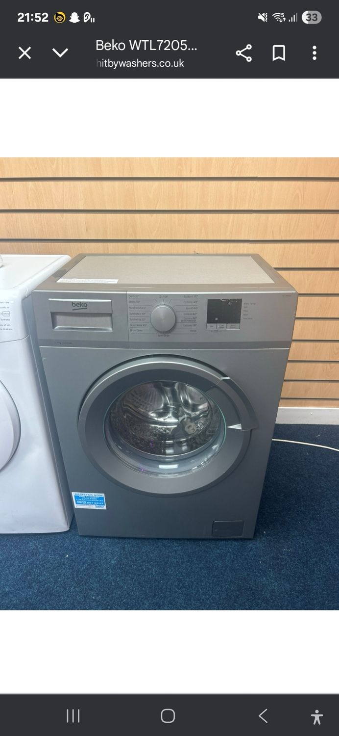 ***Beko WTL72051S 7kg 1200rpm Washing Machine Silver