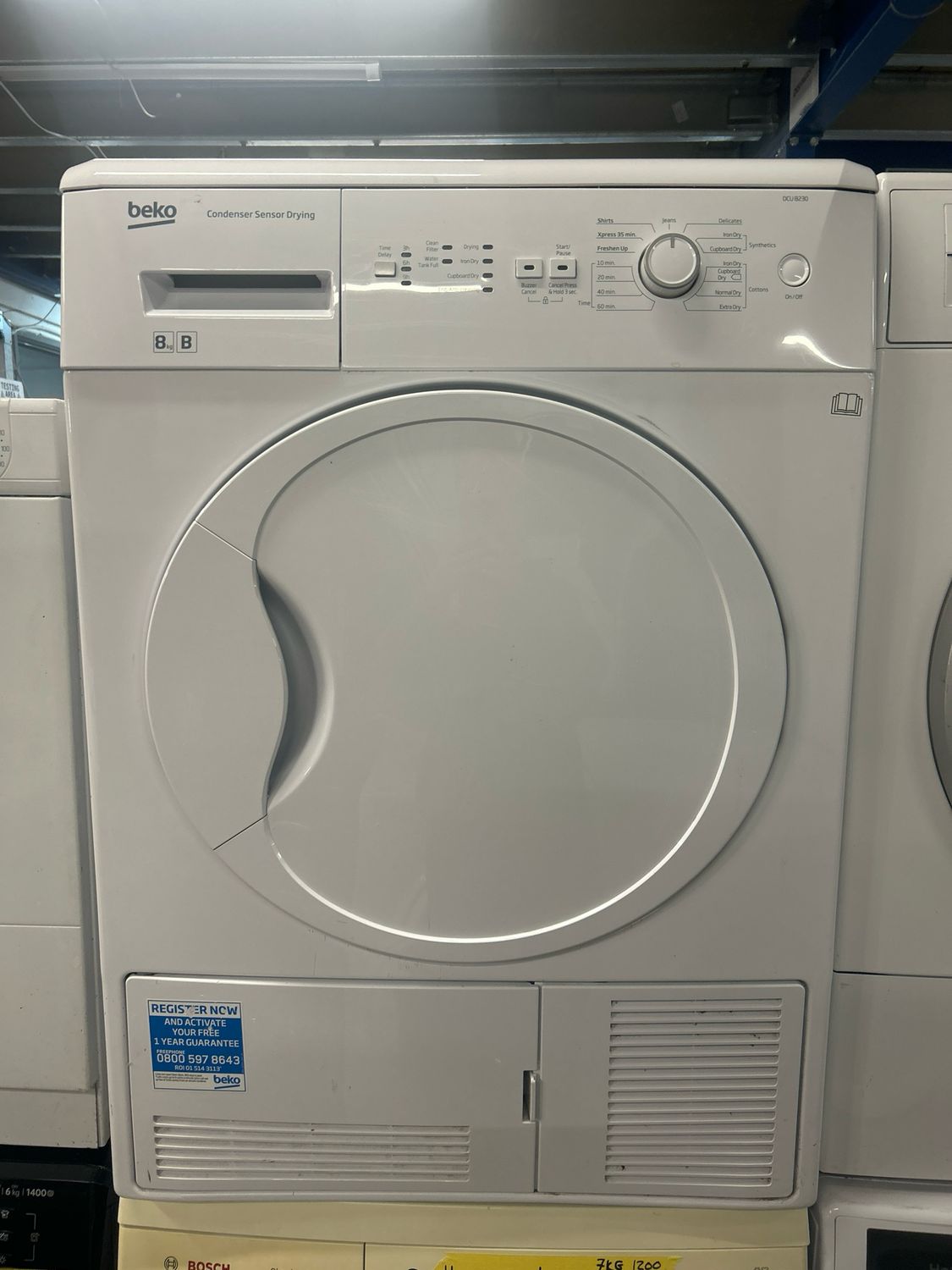 Beko DCU7230W 7kg Condenser Dryer White