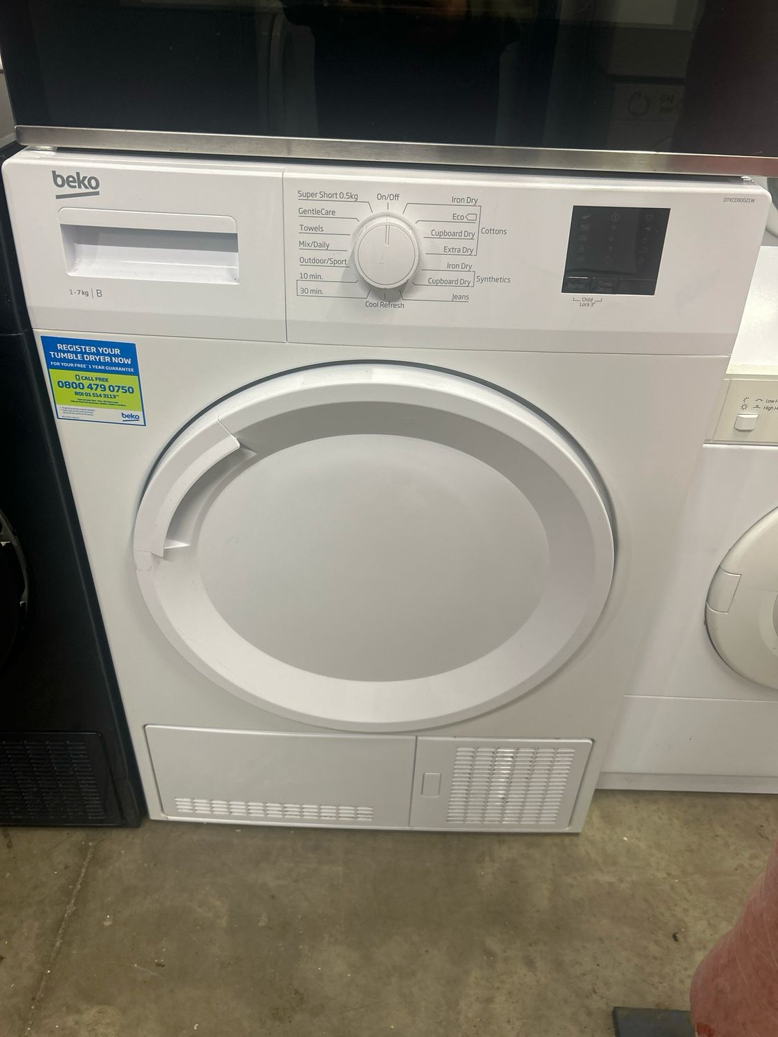 Beko DTKCE80021W 8kg Condenser Dryer White