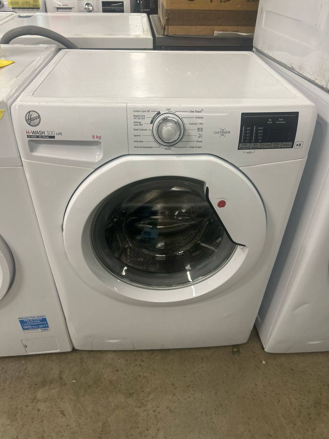 Hoover 8kg 1400rpm Washing Machine White