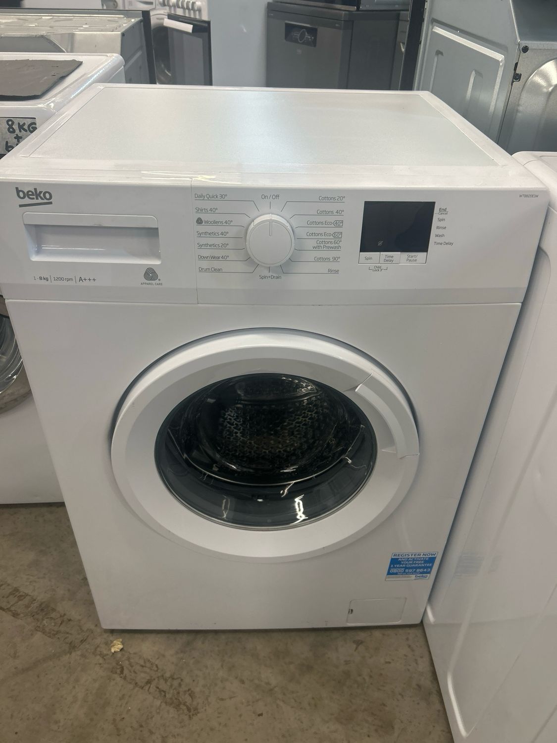 Beko WTB820E1W 8kg 1200rpm Washing Machine White