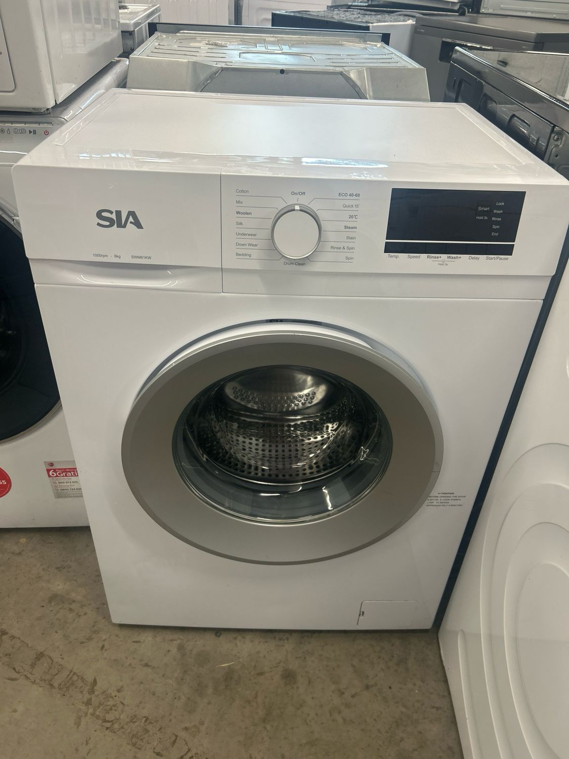 ///Sia SWM61KW 6KG 1000rpm Washing Machine White