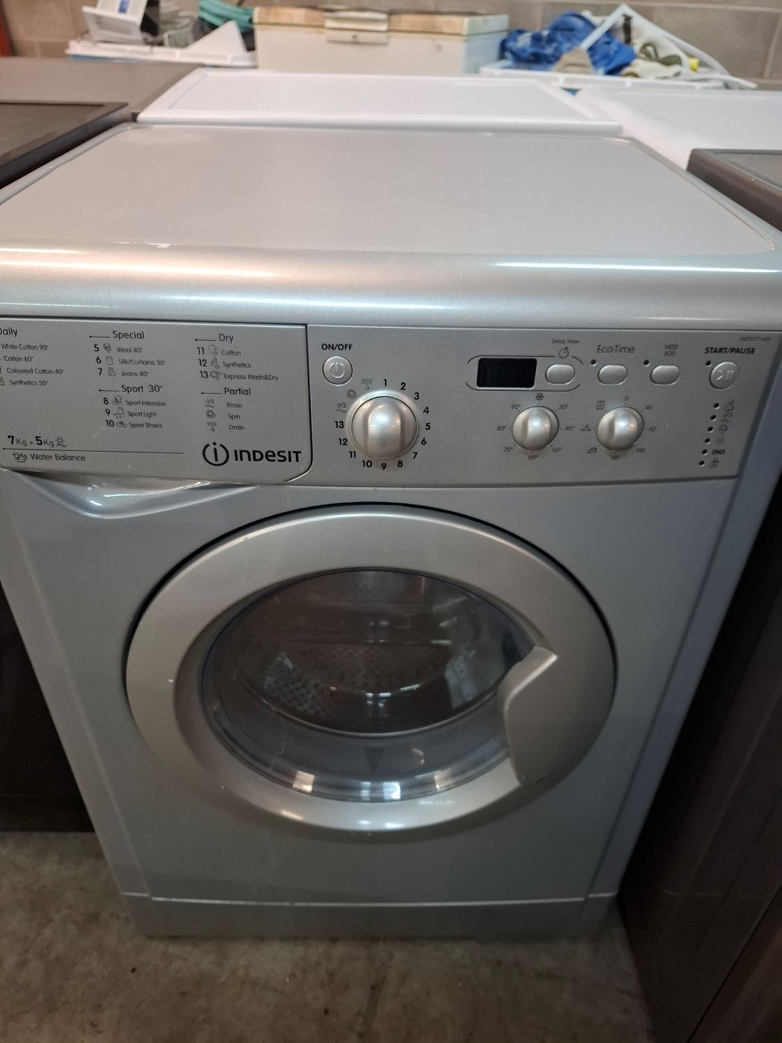 Indesit IWDD7143S 7KG+5KG 1400rpm Washer Dryer Silver